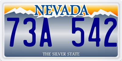 NV license plate 73A542