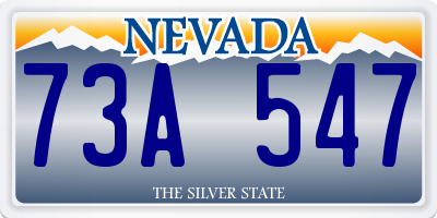 NV license plate 73A547