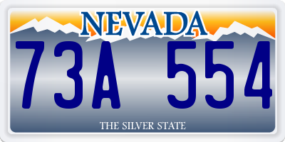 NV license plate 73A554