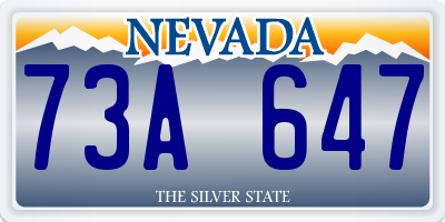 NV license plate 73A647