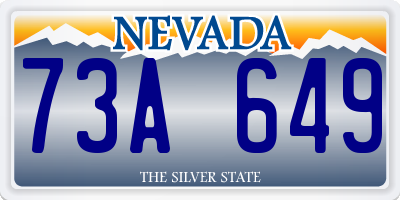 NV license plate 73A649