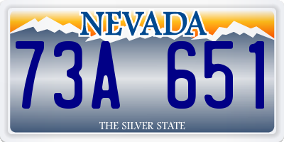 NV license plate 73A651