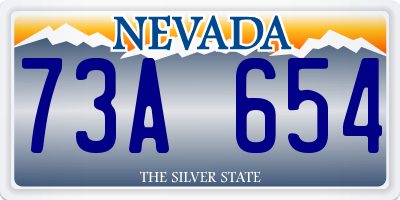 NV license plate 73A654