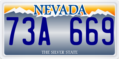 NV license plate 73A669