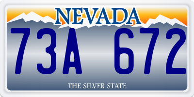 NV license plate 73A672