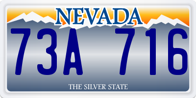 NV license plate 73A716