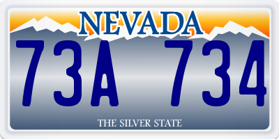 NV license plate 73A734