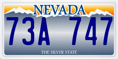 NV license plate 73A747