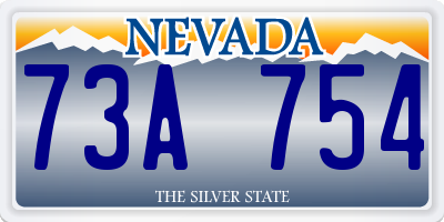 NV license plate 73A754