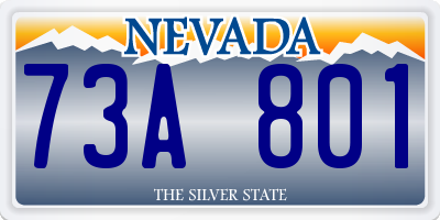 NV license plate 73A801
