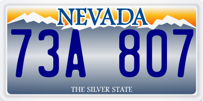 NV license plate 73A807
