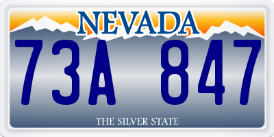 NV license plate 73A847