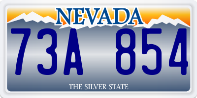 NV license plate 73A854