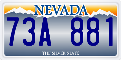 NV license plate 73A881