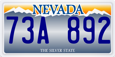 NV license plate 73A892