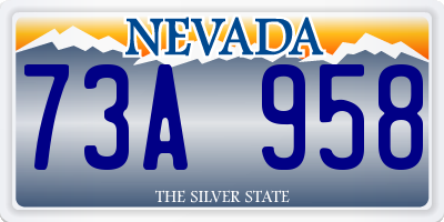 NV license plate 73A958