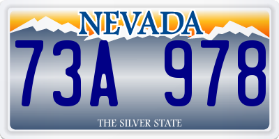 NV license plate 73A978