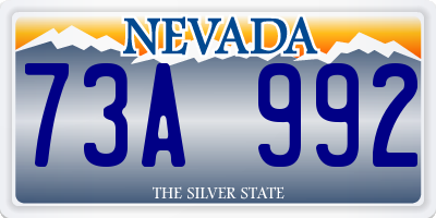 NV license plate 73A992