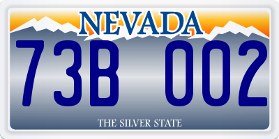 NV license plate 73B002