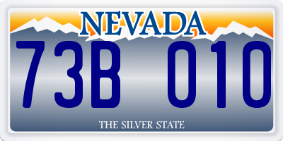 NV license plate 73B010