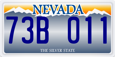 NV license plate 73B011