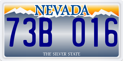 NV license plate 73B016