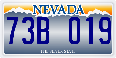 NV license plate 73B019