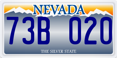 NV license plate 73B020