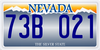 NV license plate 73B021