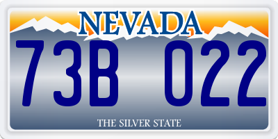 NV license plate 73B022
