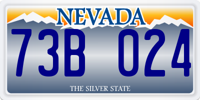 NV license plate 73B024