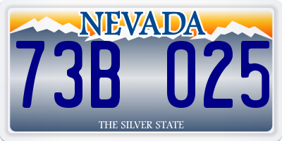 NV license plate 73B025