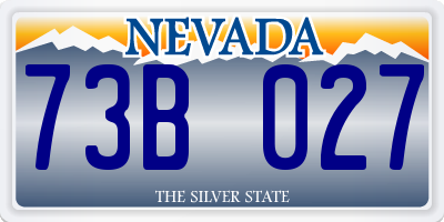 NV license plate 73B027