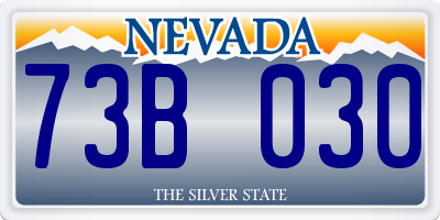 NV license plate 73B030
