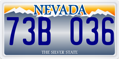 NV license plate 73B036
