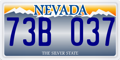 NV license plate 73B037