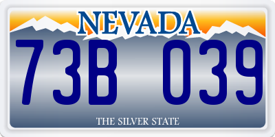 NV license plate 73B039