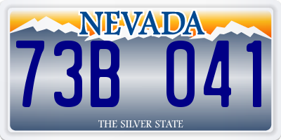 NV license plate 73B041