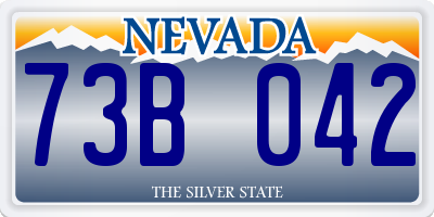 NV license plate 73B042