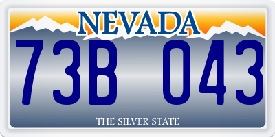 NV license plate 73B043