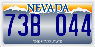 NV license plate 73B044
