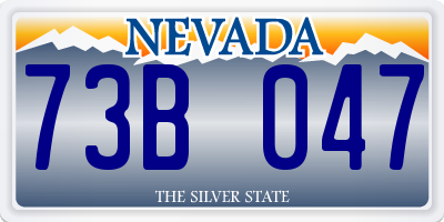 NV license plate 73B047