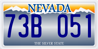 NV license plate 73B051