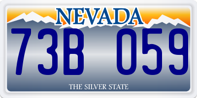 NV license plate 73B059