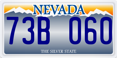 NV license plate 73B060