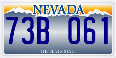 NV license plate 73B061
