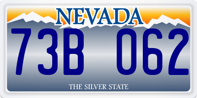 NV license plate 73B062