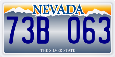 NV license plate 73B063