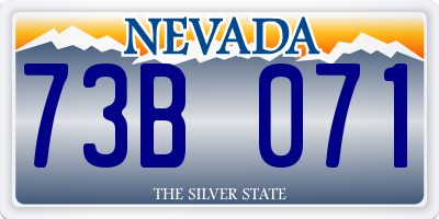 NV license plate 73B071