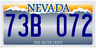 NV license plate 73B072